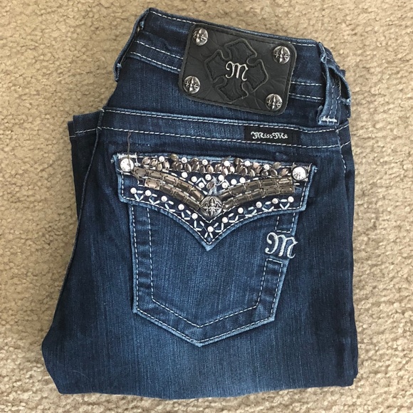Miss Me Denim - Miss Me | Blingy Gold/Silver Blingy Boot Cut Jean